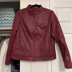 Desigual Burgundy Faux leather jacket